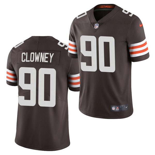 Men's Cleveland Browns #90 Jadeveon Clowney 2021 Brown NFL Vapor Untouchable Limited Stitched Jersey